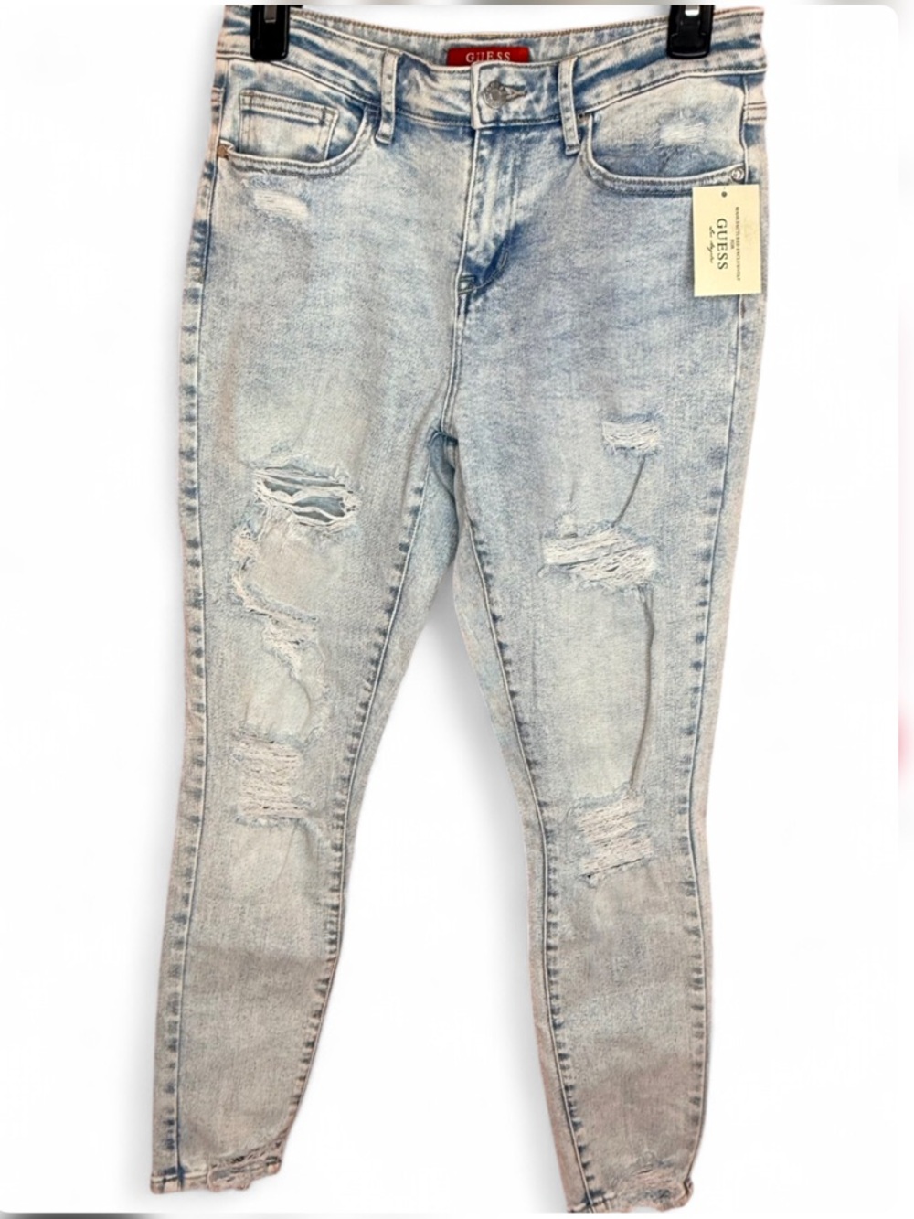 GUESS Light Blue Distressed Skinny Jeans - Women's